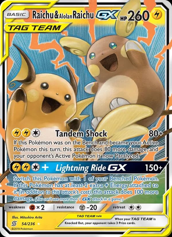 Raichu et Raichu d’Alola GX